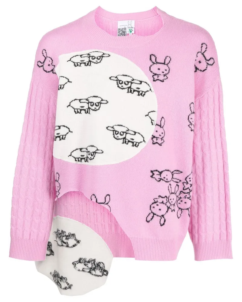 Natasha Zinko Pullover mit Zopfmuster - Rosa Rosa
