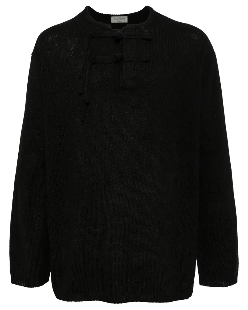 Yohji Yamamoto Pullover mit Knopfleiste - Schwarz Schwarz