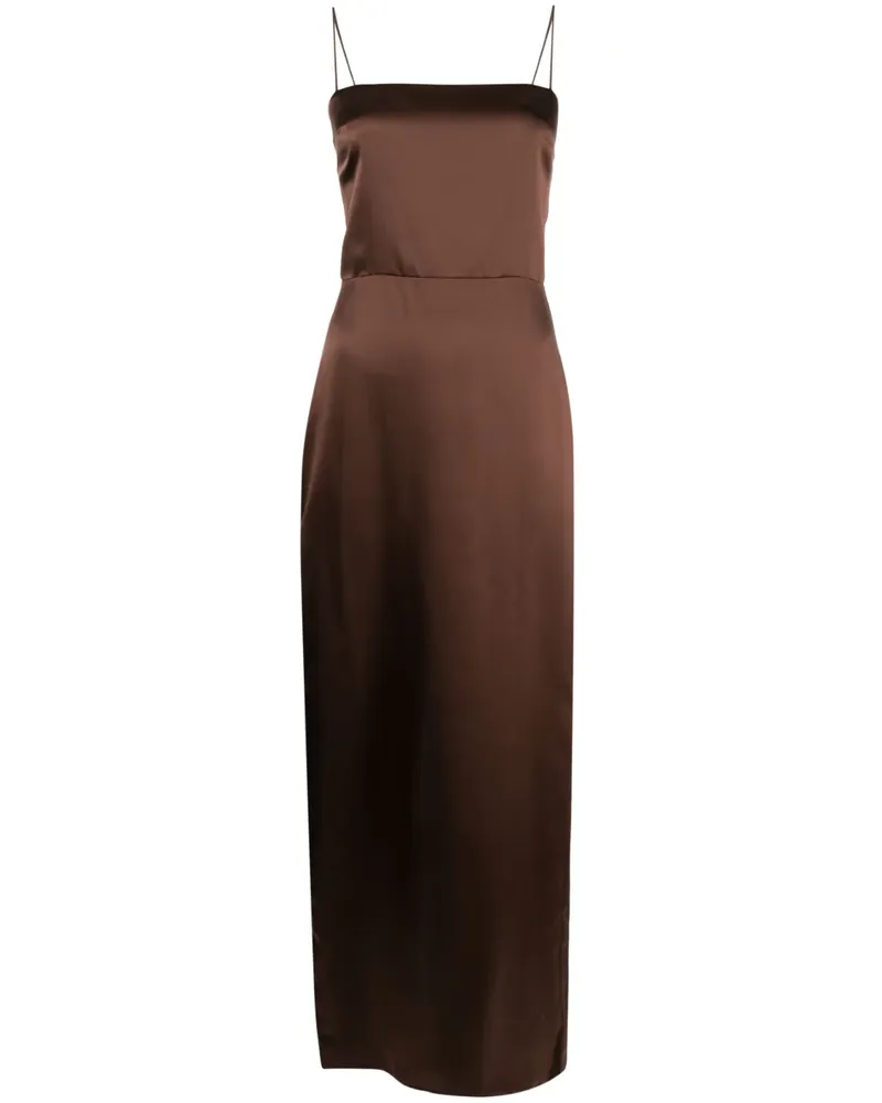 Reformation Frankie Kleid mit Satin-Finish - Braun Braun