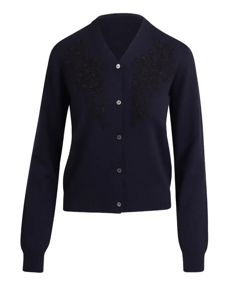 N° 21 Cardigan mit Perlen - Blau Blau