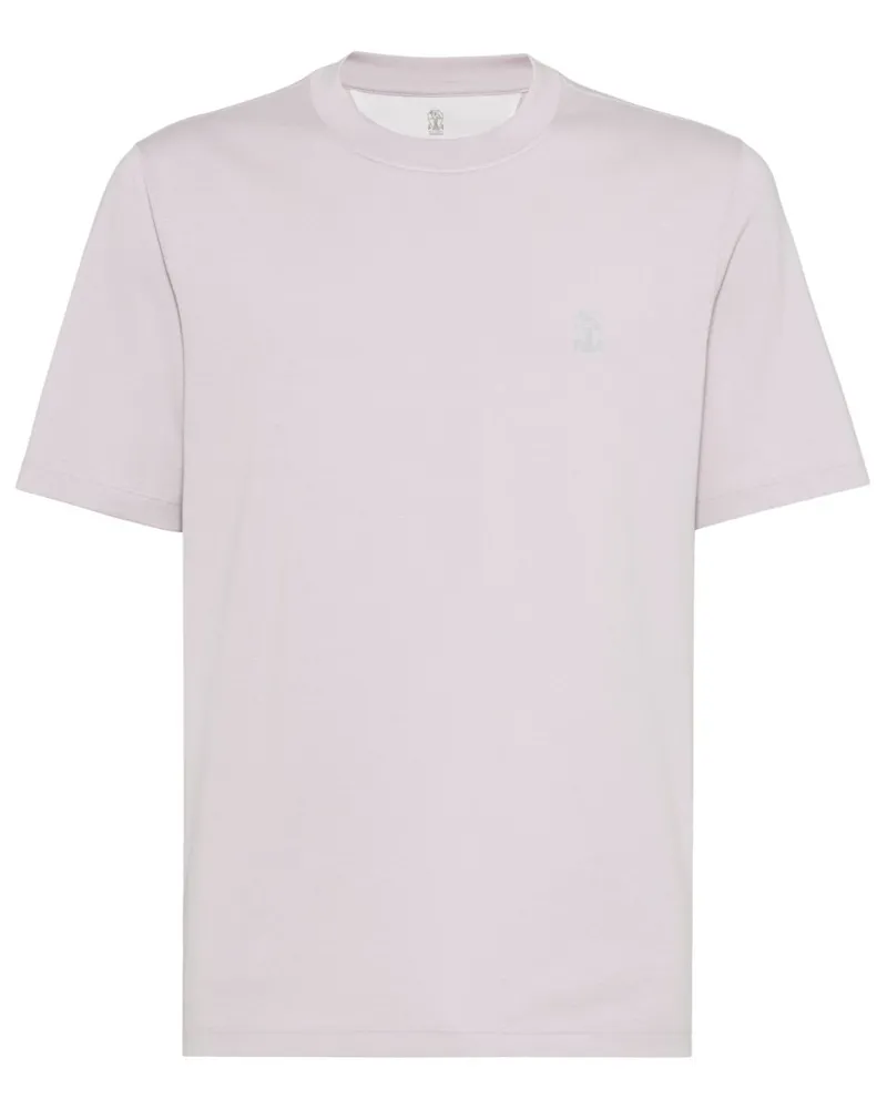 Brunello Cucinelli T-Shirt mit Logo-Print - Violett Violett