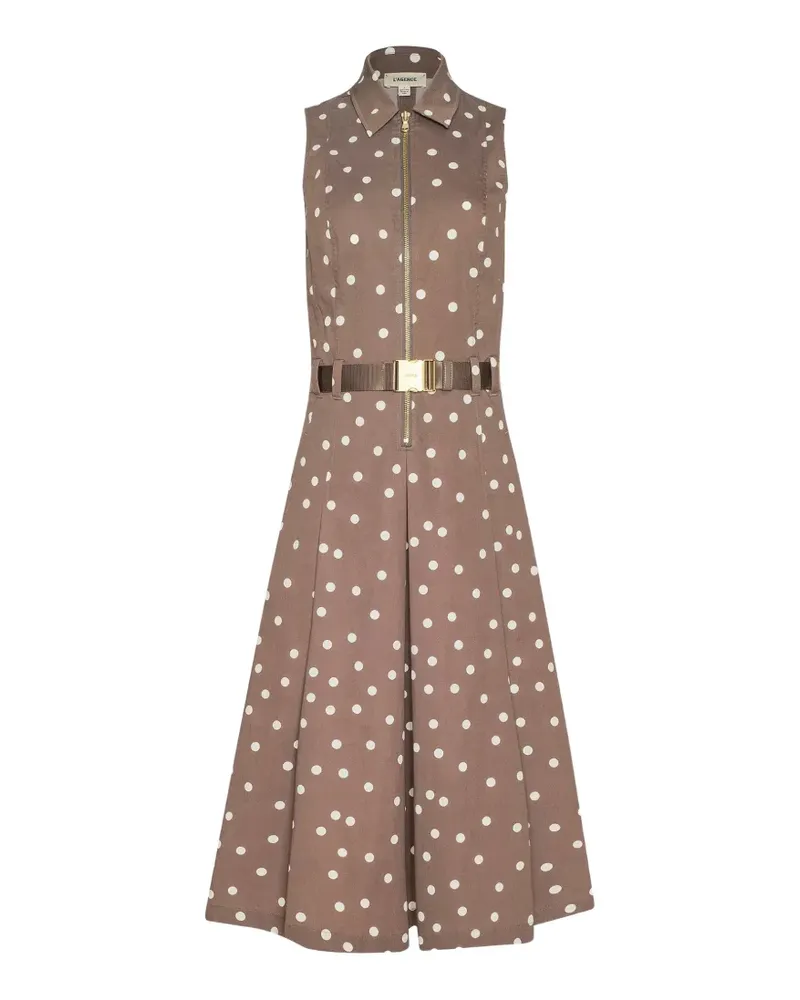 L'Agence Kylo polka-dot shirt dress - Braun Braun