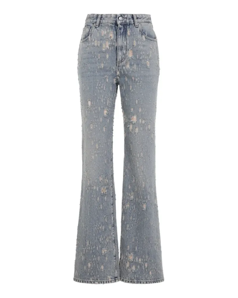 Alexander McQueen distressed flared-hem jeans - Blau Blau