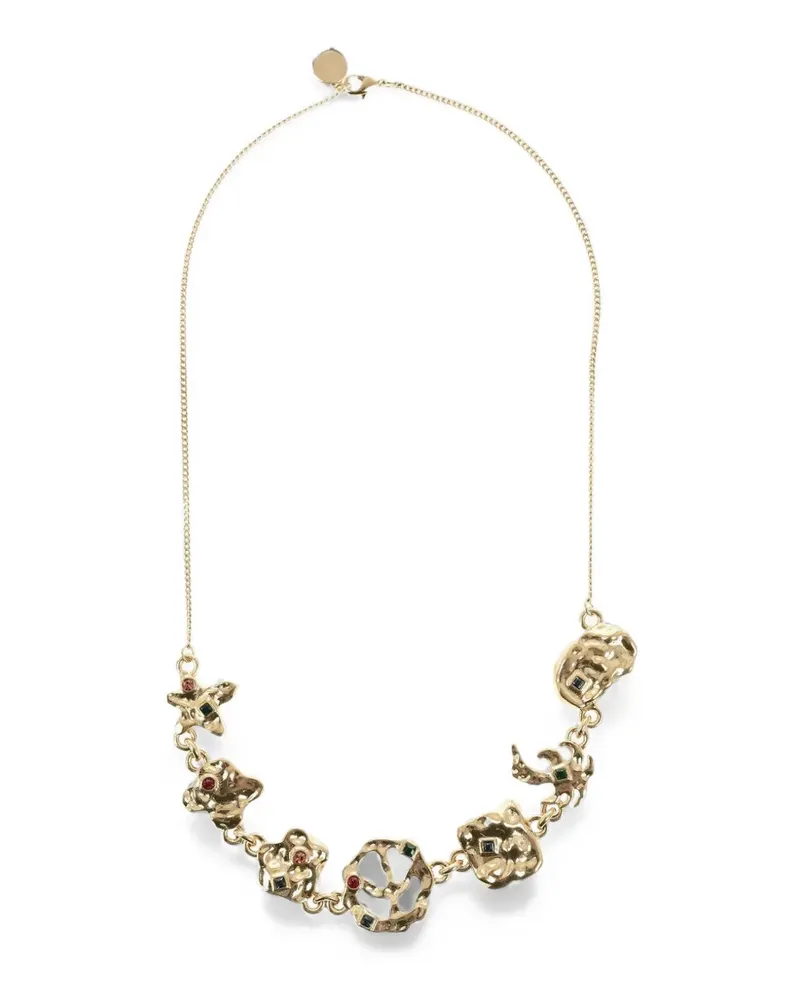 Palm Angels palm and logo charm necklace - Gold Gold