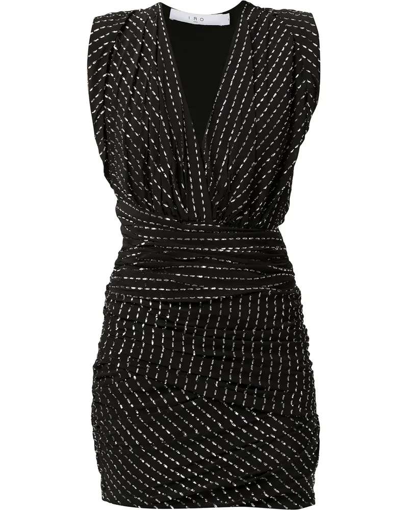 IRO Gerafftes Minikleid mit Metallic-Effekt - Schwarz Schwarz