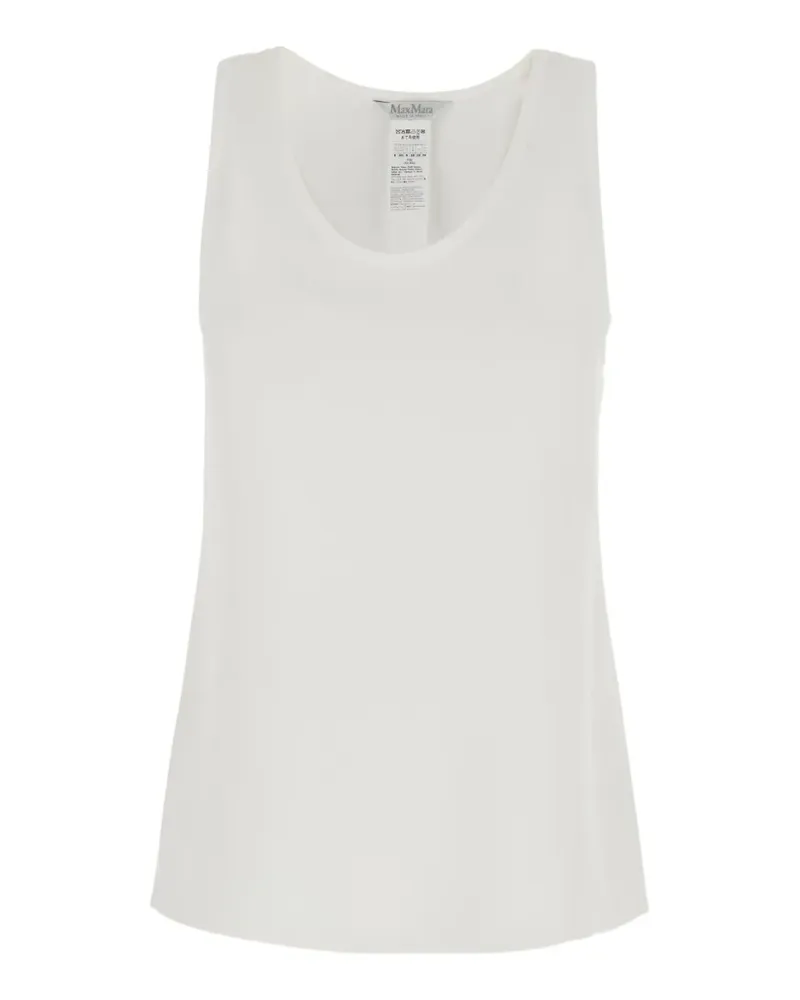 Max Mara Pavido Tanktop mit Logo-Stickerei - Weiß Weiß