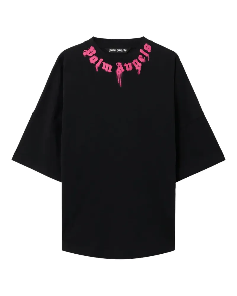 Palm Angels curved-logo cotton T-shirt - Schwarz Schwarz