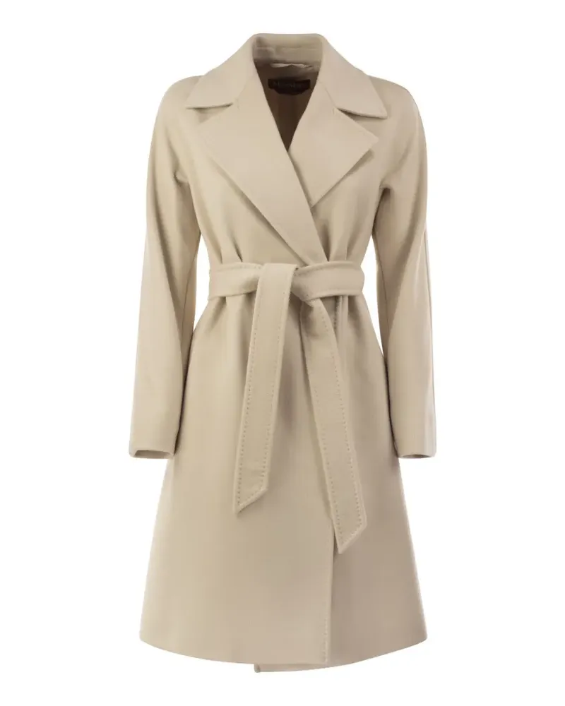 Max Mara belted wrap wool coat - Nude Nude