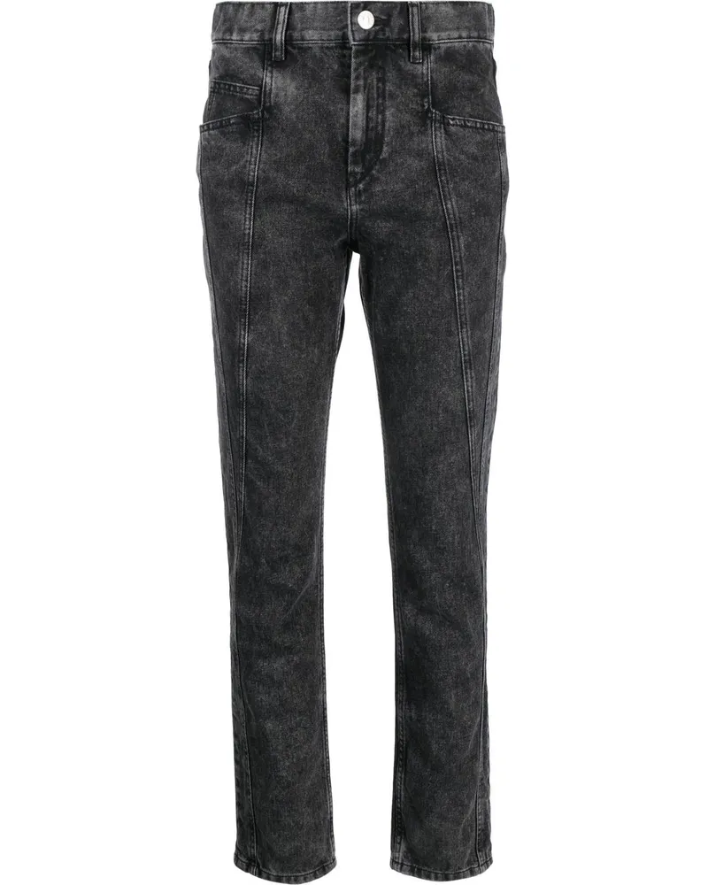 Isabel Marant Gerade Cropped-Jeans - Schwarz Schwarz