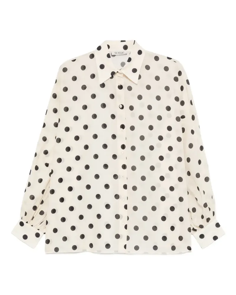 SoSUE Antonia Hemd mit Polka Dots - Nude Nude