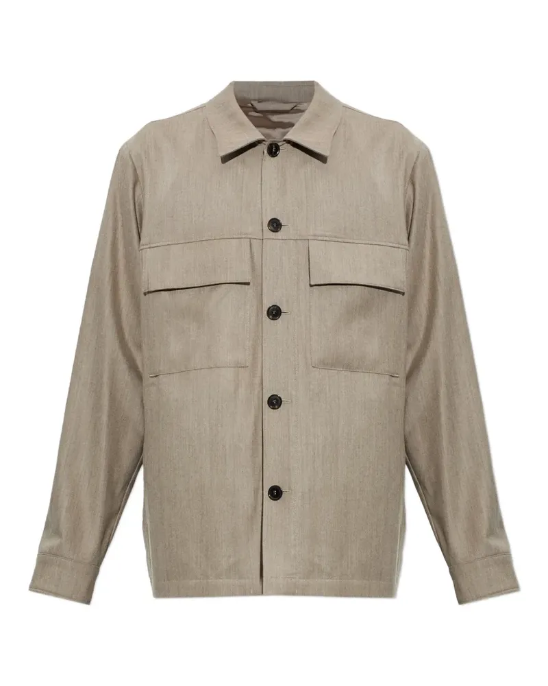 Paul Smith light beige wool-cashmere flannel overshirt - Nude Nude