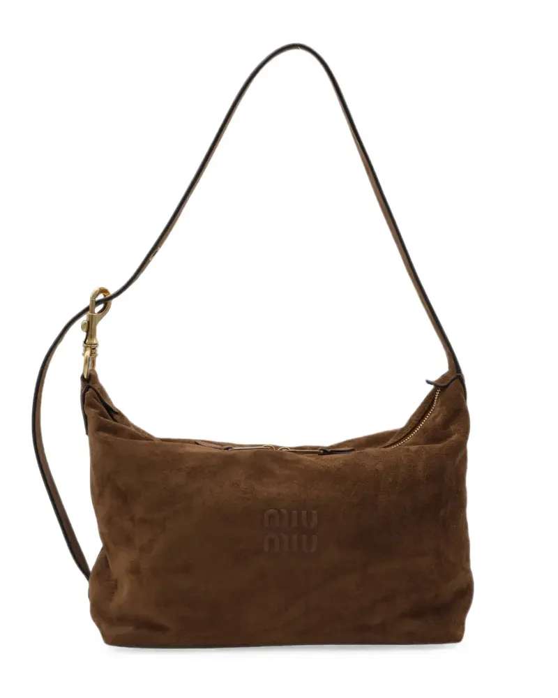 Miu Miu Spirit suede bag - Braun Braun