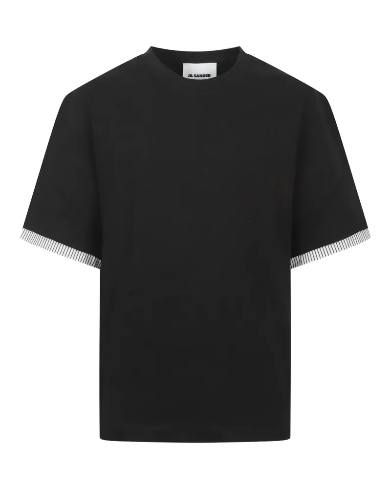 Jil Sander striped-trim t-shirt - Schwarz Schwarz