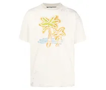 T-Shirt mit Logo-Print - Nude