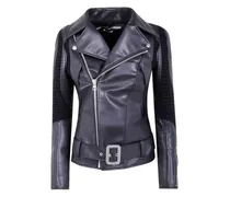 Bikerjacke mit Schnallendetail - Schwarz