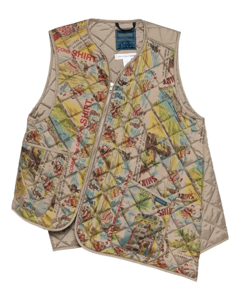 Comme des Garçons Weste mit grafischem Print - Braun Braun