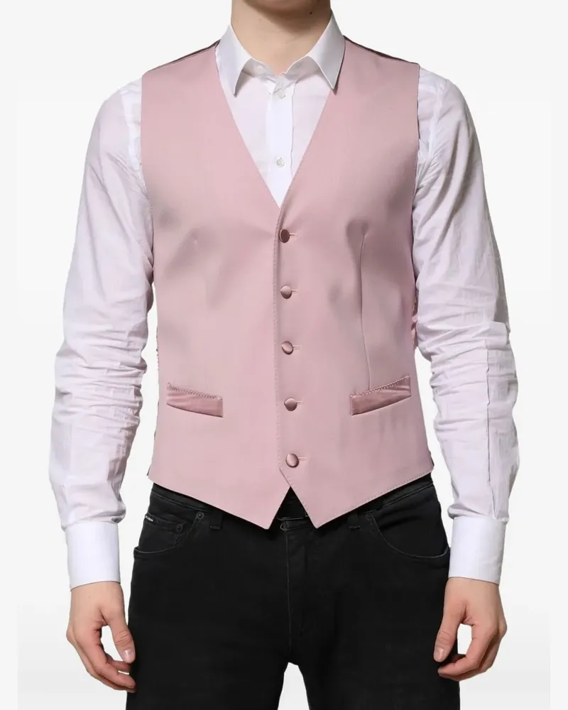 Dolce & Gabbana Schmale Weste mit Knopfverschluss - Rosa Rosa