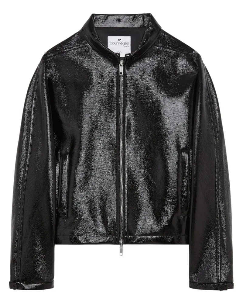 Courrèges Bomberjacke mit Vinyl-Finish - Schwarz Schwarz