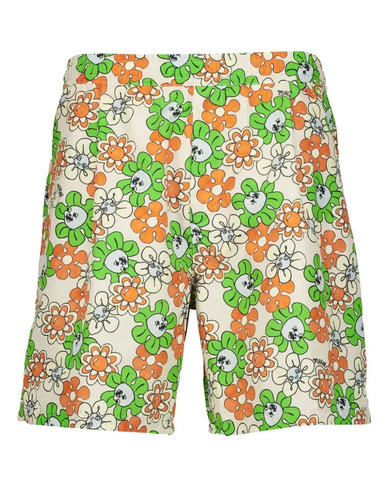 Marni Badeshorts mit Blumen-Print - Grün Grün