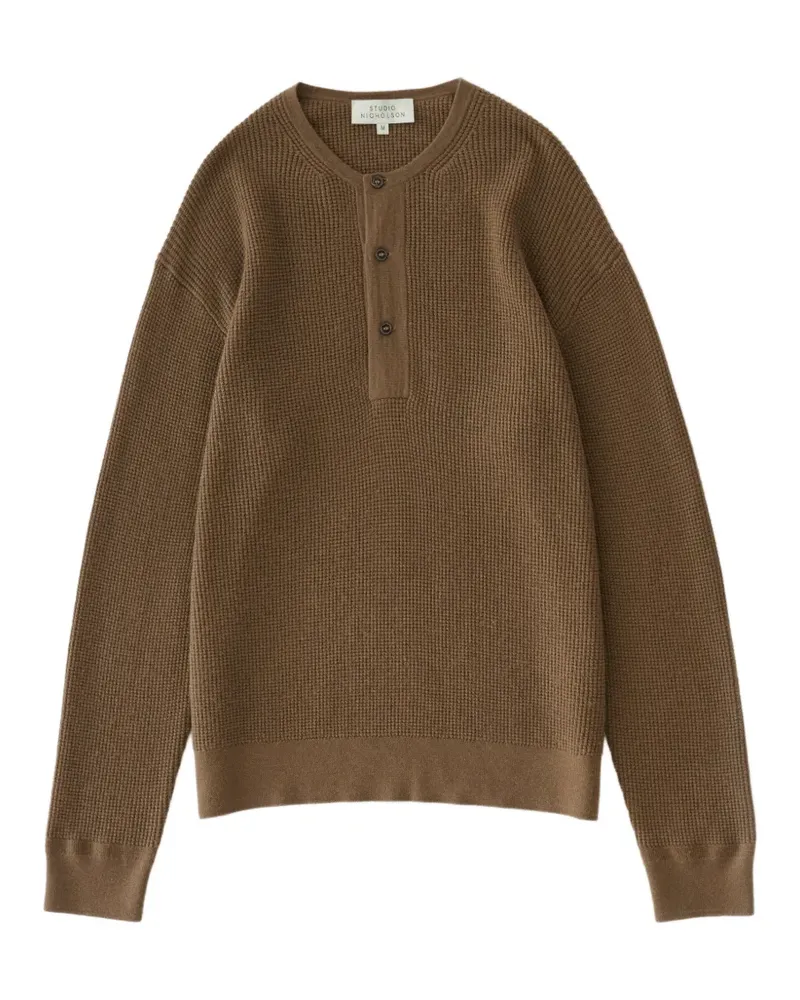Studio Nicholson Corine Pullover mit Waffelstrick-Muster - Braun Braun