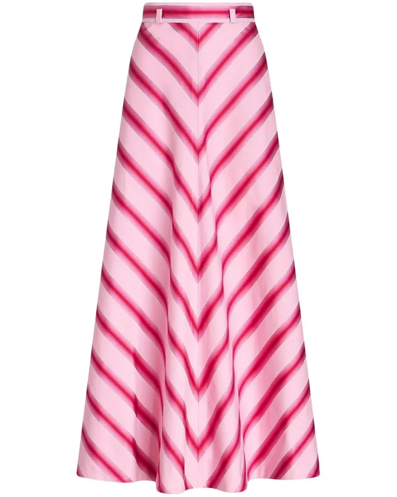 Etro Gestreifter A-Linien-Rock - Rosa Rosa