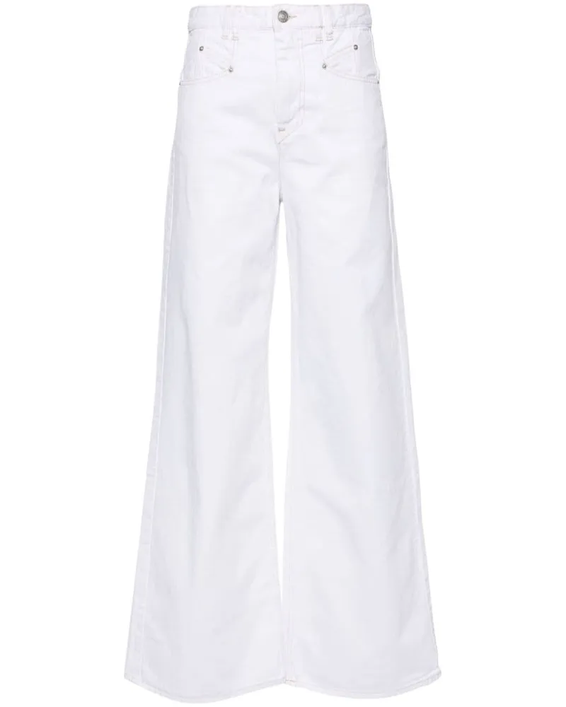 Isabel Marant Lemony High-Rise-Jeans mit weitem Bein - Weiß Weiß