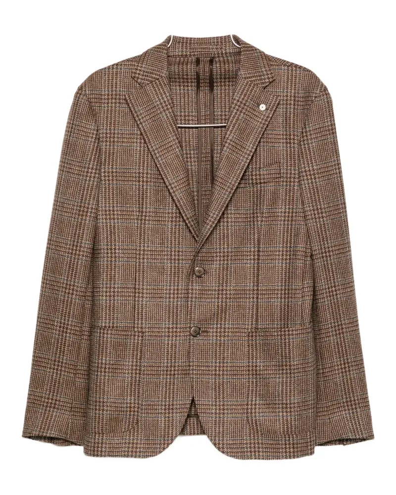 Luigi Bianchi Mantova Prince of Wales check blazer - Braun Braun