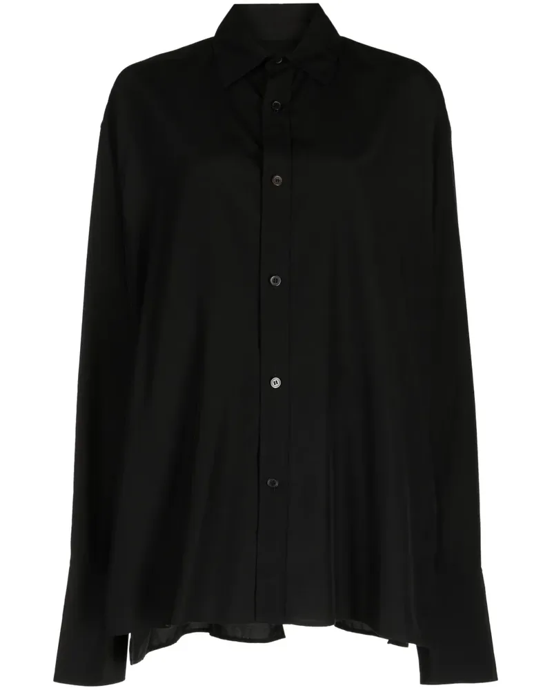 Yohji Yamamoto Drapiertes Hemd - Schwarz Schwarz