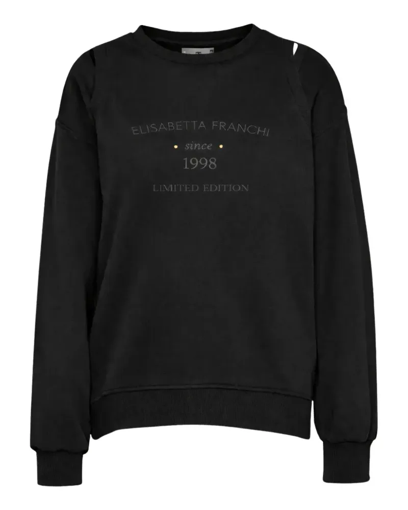 Elisabetta Franchi Sweatshirt mit Rundhalsausschnitt - Schwarz Schwarz