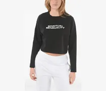 Spiritual Cropped-T-Shirt - Schwarz