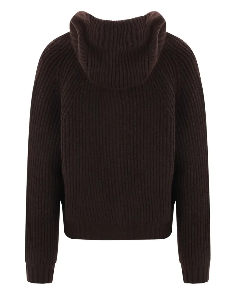 Meta Campania Collective Gerippter Cardigan mit Kapuze - Braun Braun