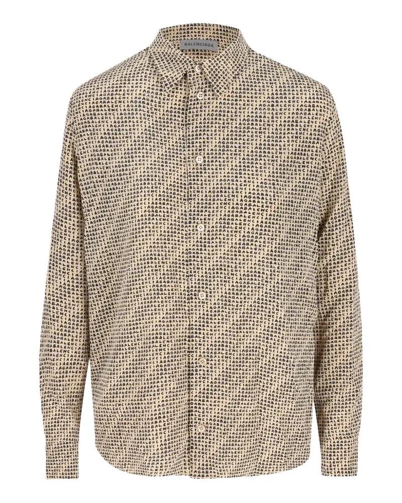 Balenciaga monogram shirt in beige/black - Nude Nude