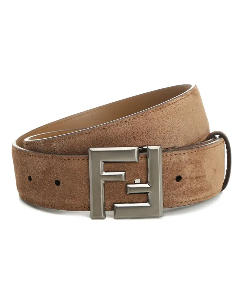 Fendi Squared FF suede belt - Braun Braun