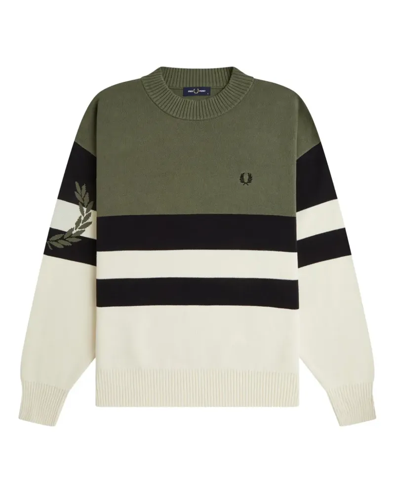 Fred Perry Gestreifter Laurel Wreath Pullover - Nude Nude