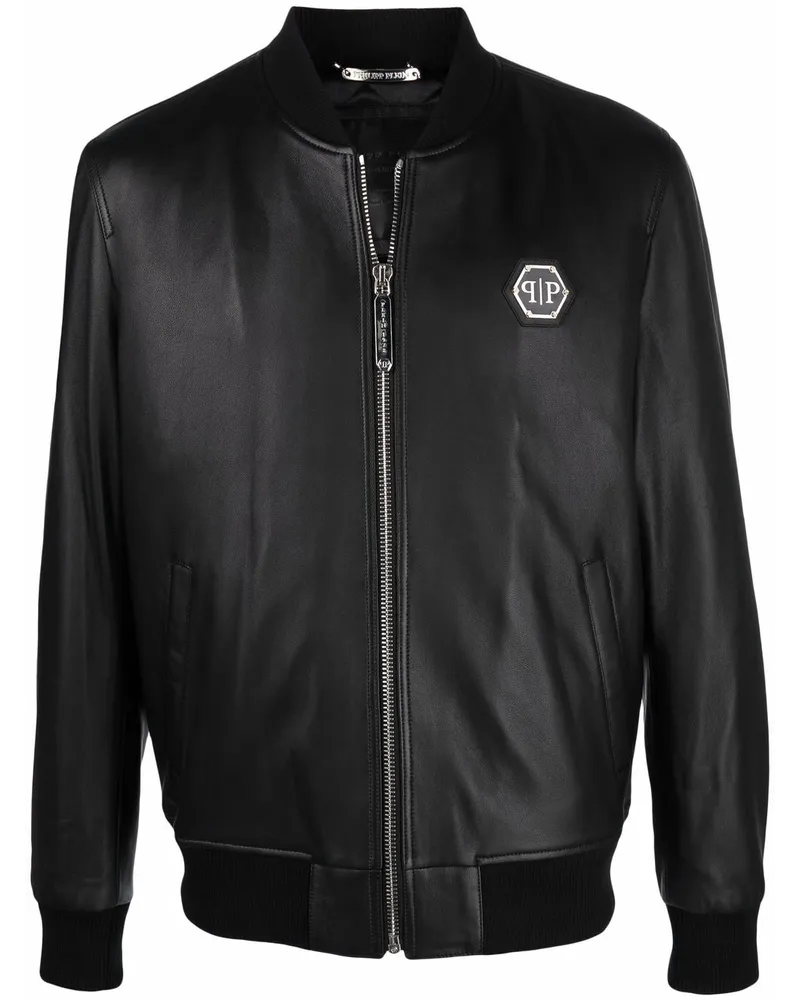 Philipp Plein Bomberjacke mit Reißverschluss - Schwarz Schwarz