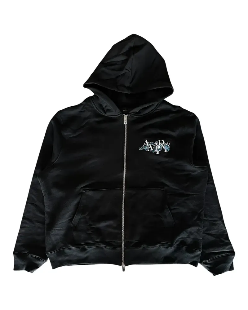 Amiri embroidered-dragon zip-up hoodie - Schwarz Schwarz
