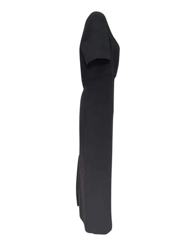 Roland Mouret Moon-Neck wool midi dress - Schwarz Schwarz