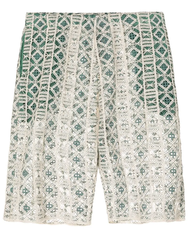 Amir Slama Shorts mit Stickerei - Grün Grün