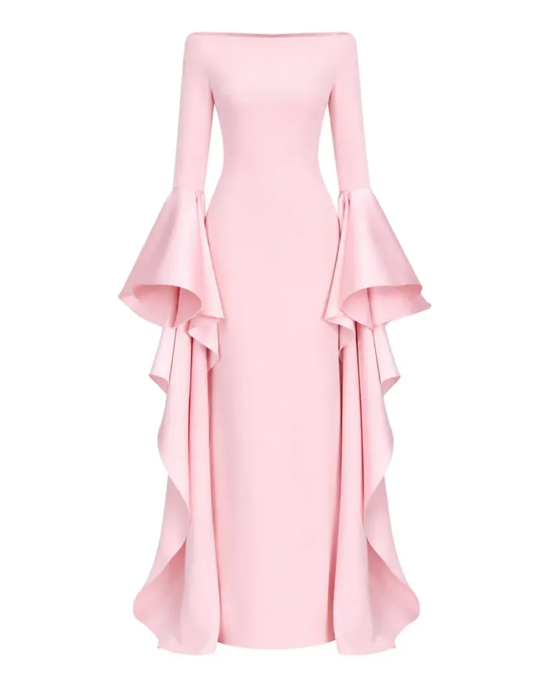Solace London Astria ruffled-sleeve maxi dress - Rosa Rosa