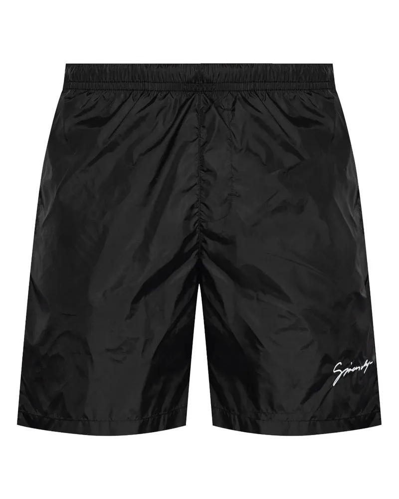 Givenchy Badeshorts mit Logo-Stickerei - Schwarz Schwarz
