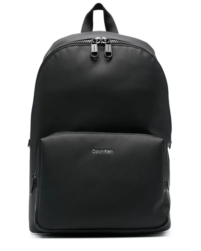 Calvin Klein Rucksack mit Logo-Schild Schwarz