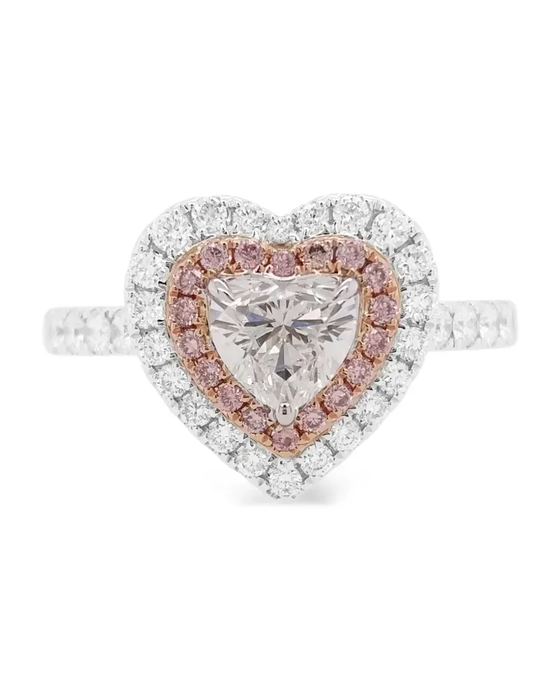 HYT Jewelry 18kt Weiß- und Rotgoldring mit Diamant - Silber Silber