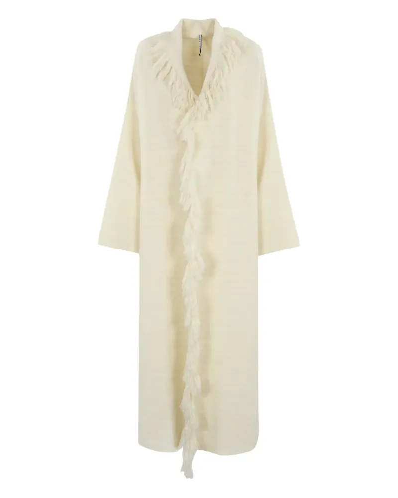Liviana Conti long-slevees fringed coat - Nude Nude