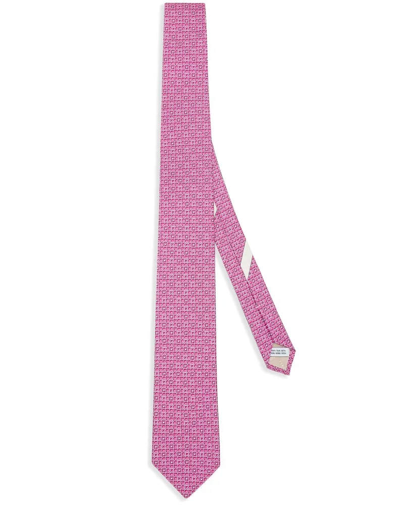 Ferragamo Seidenkrawatte mit Gancini-Muster - Rosa Rosa
