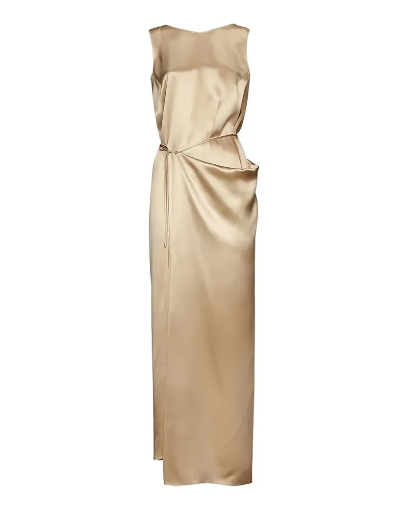 Ferragamo satin-finish wrap-style maxi dress - Nude Nude