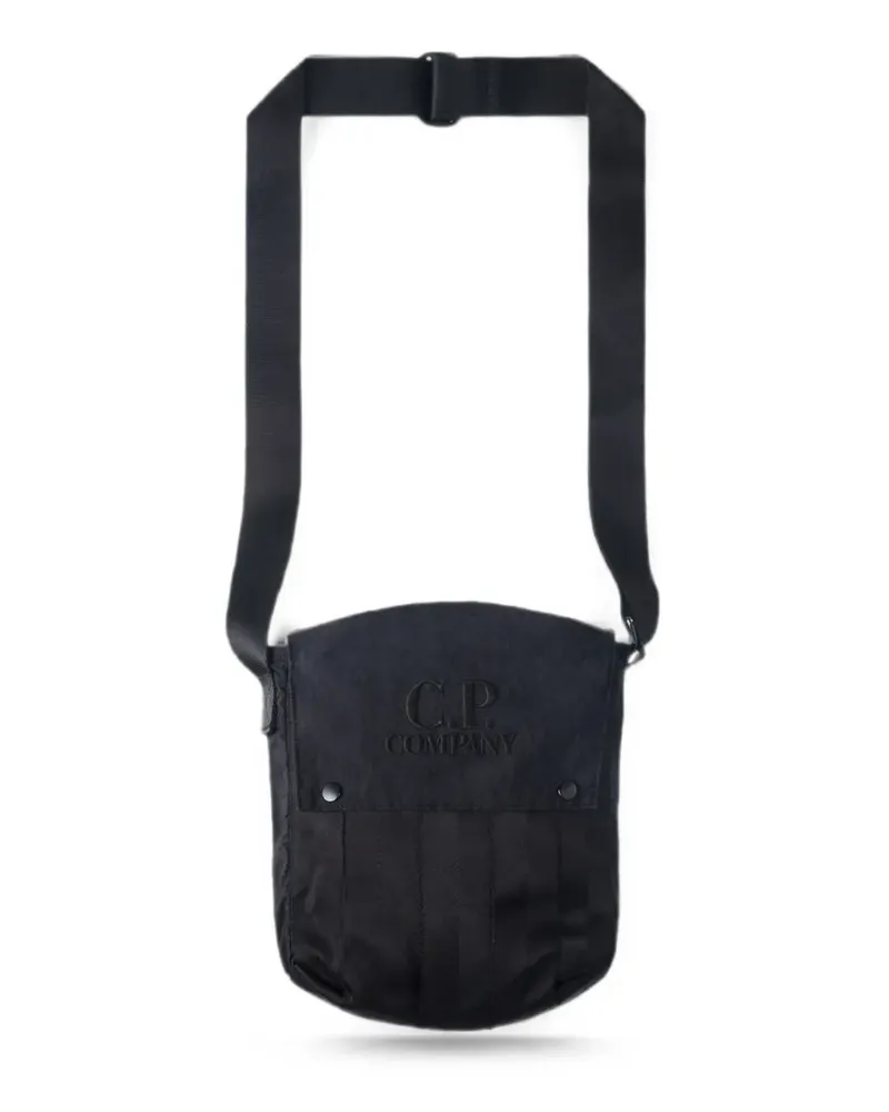 C.P. Company logo-embroidered shoulder bag - Schwarz Schwarz
