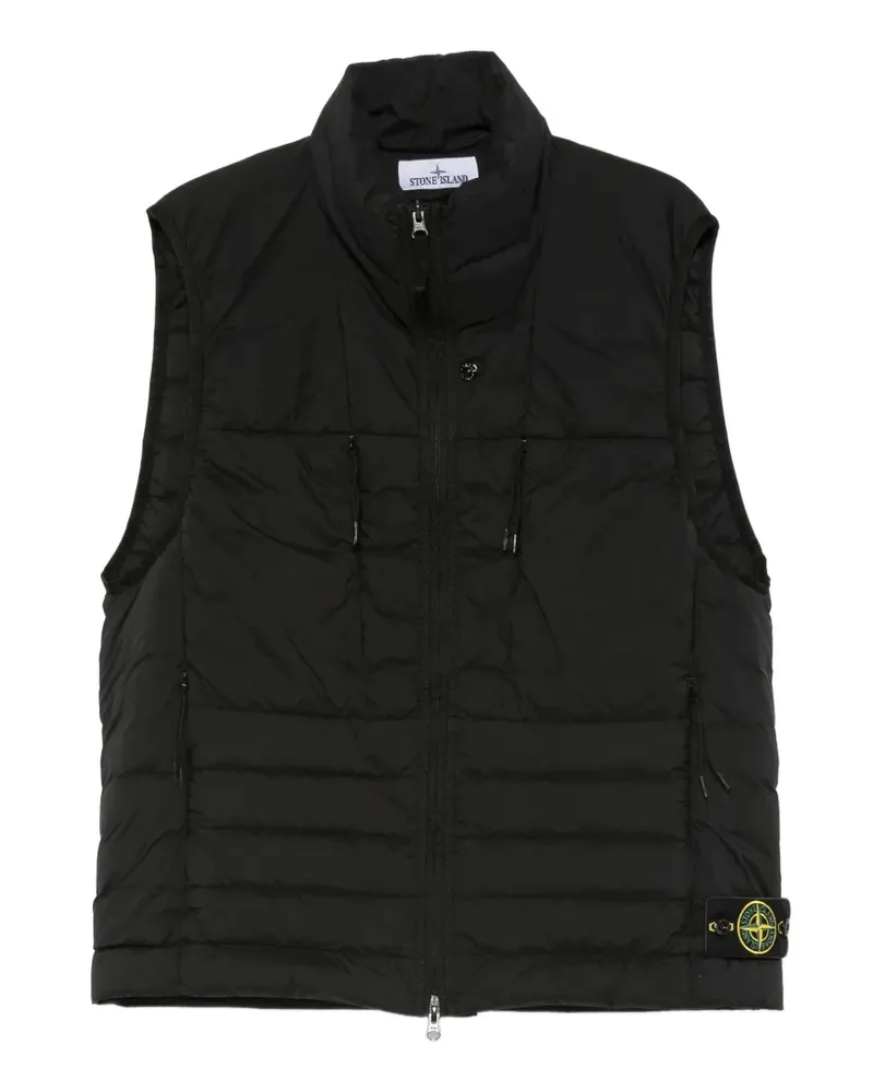 Stone Island logo-patch quilted gilet - Schwarz Schwarz