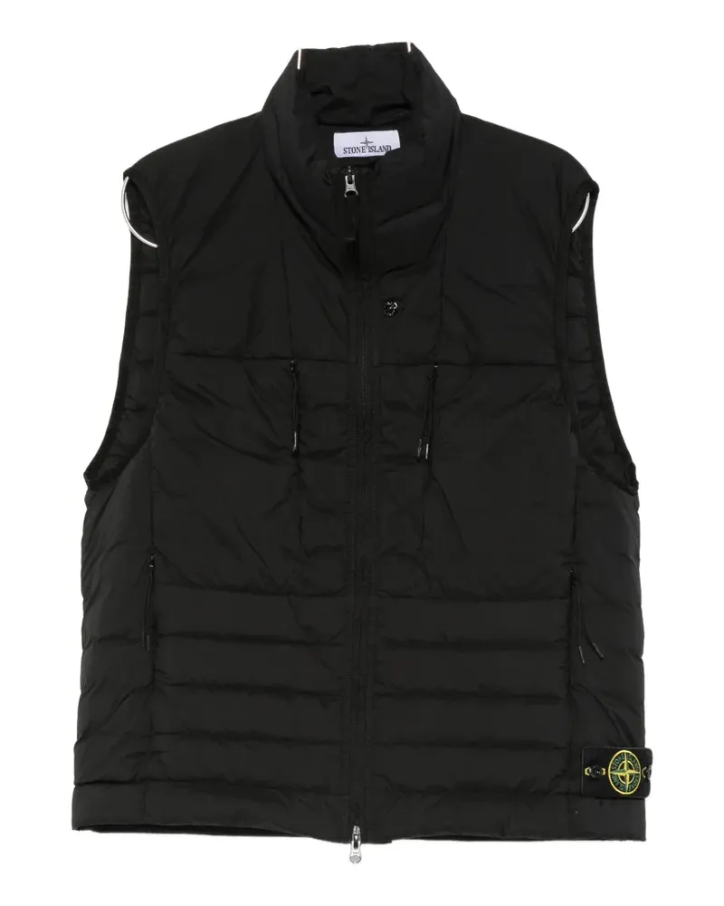 Stone Island logo-patch quilted gilet - Schwarz Schwarz