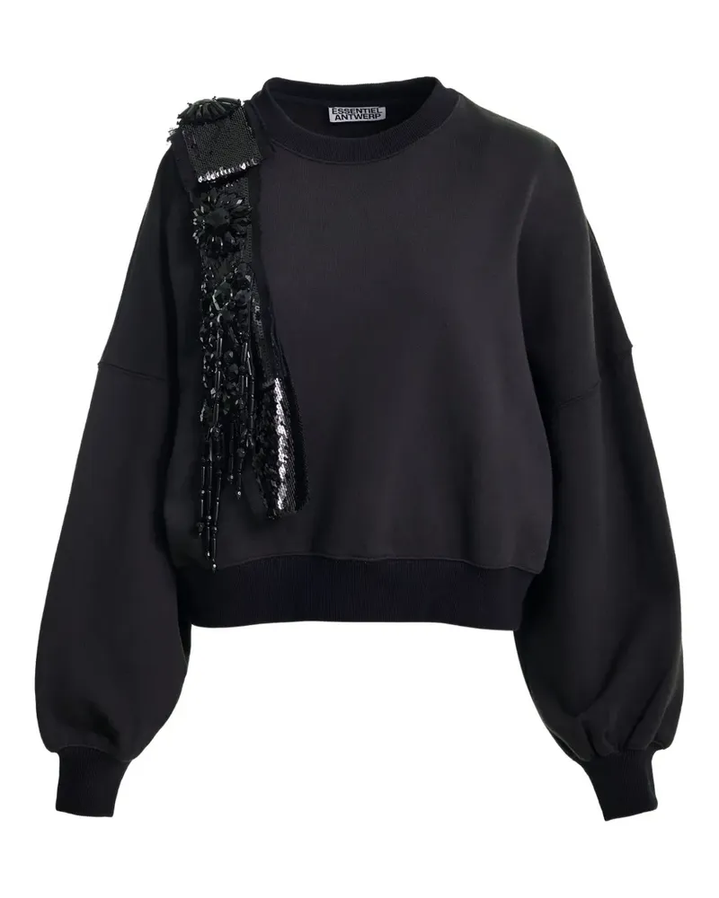 Essentiel Ijoux Sweatshirt mit Paillettendetail - Schwarz Schwarz