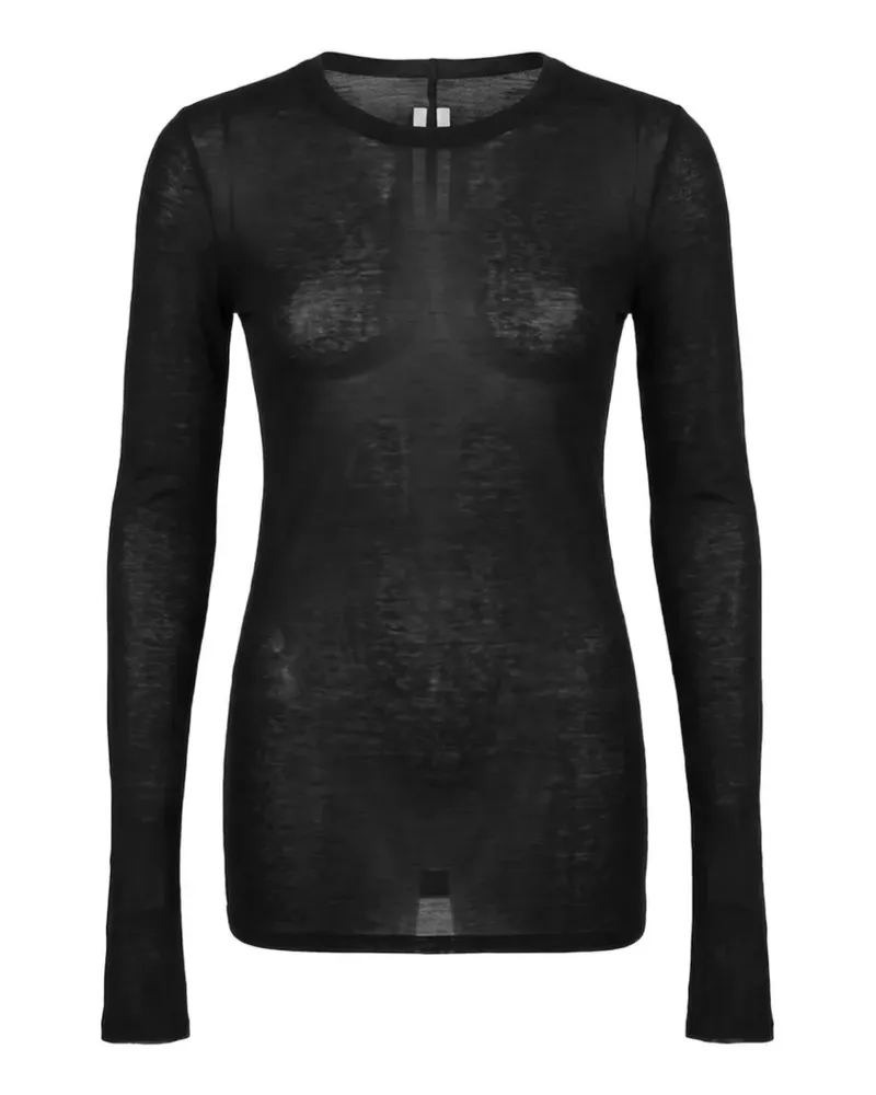 Rick Owens Geripptes Langarmshirt - Schwarz Schwarz